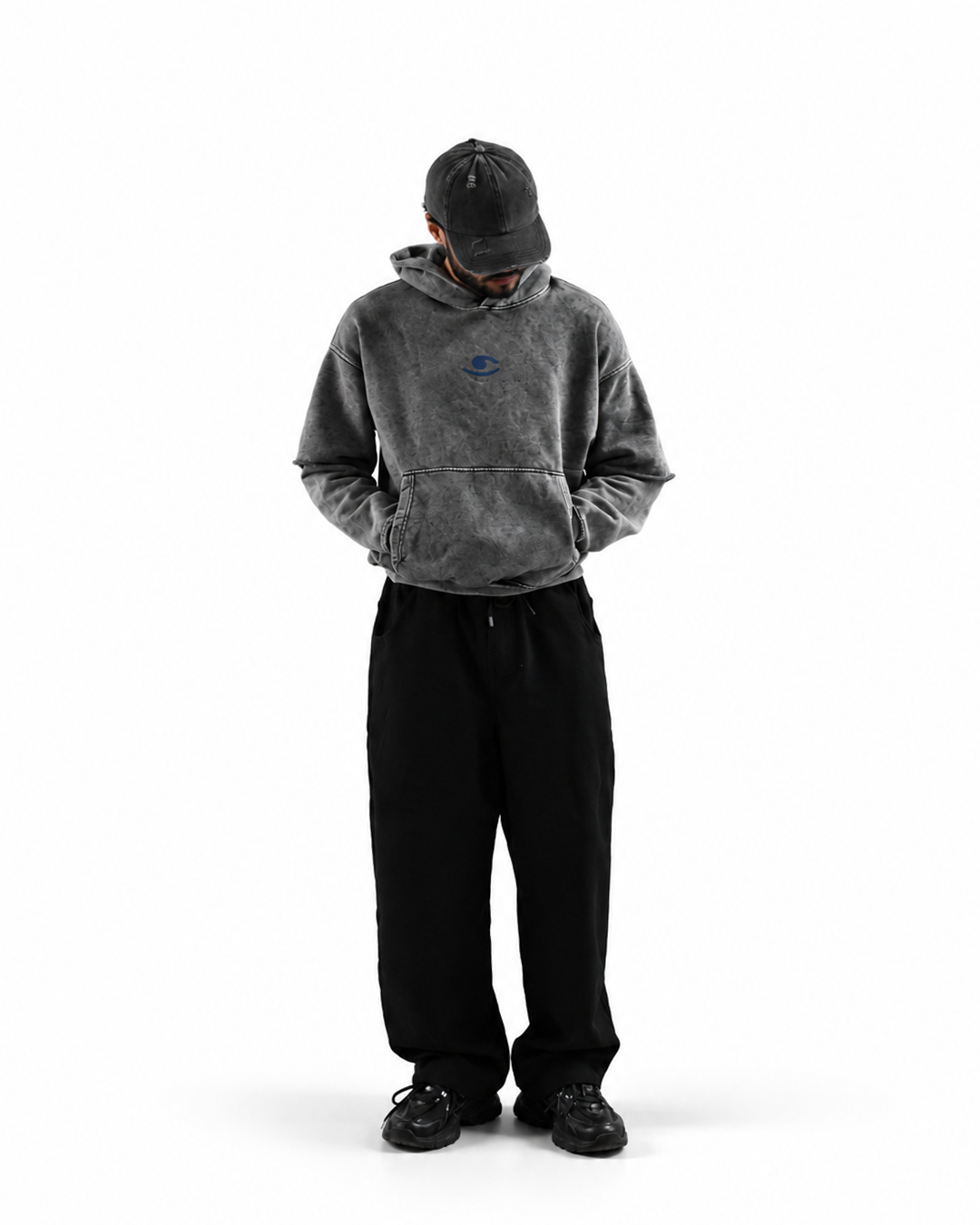 Gris washed Hoodie