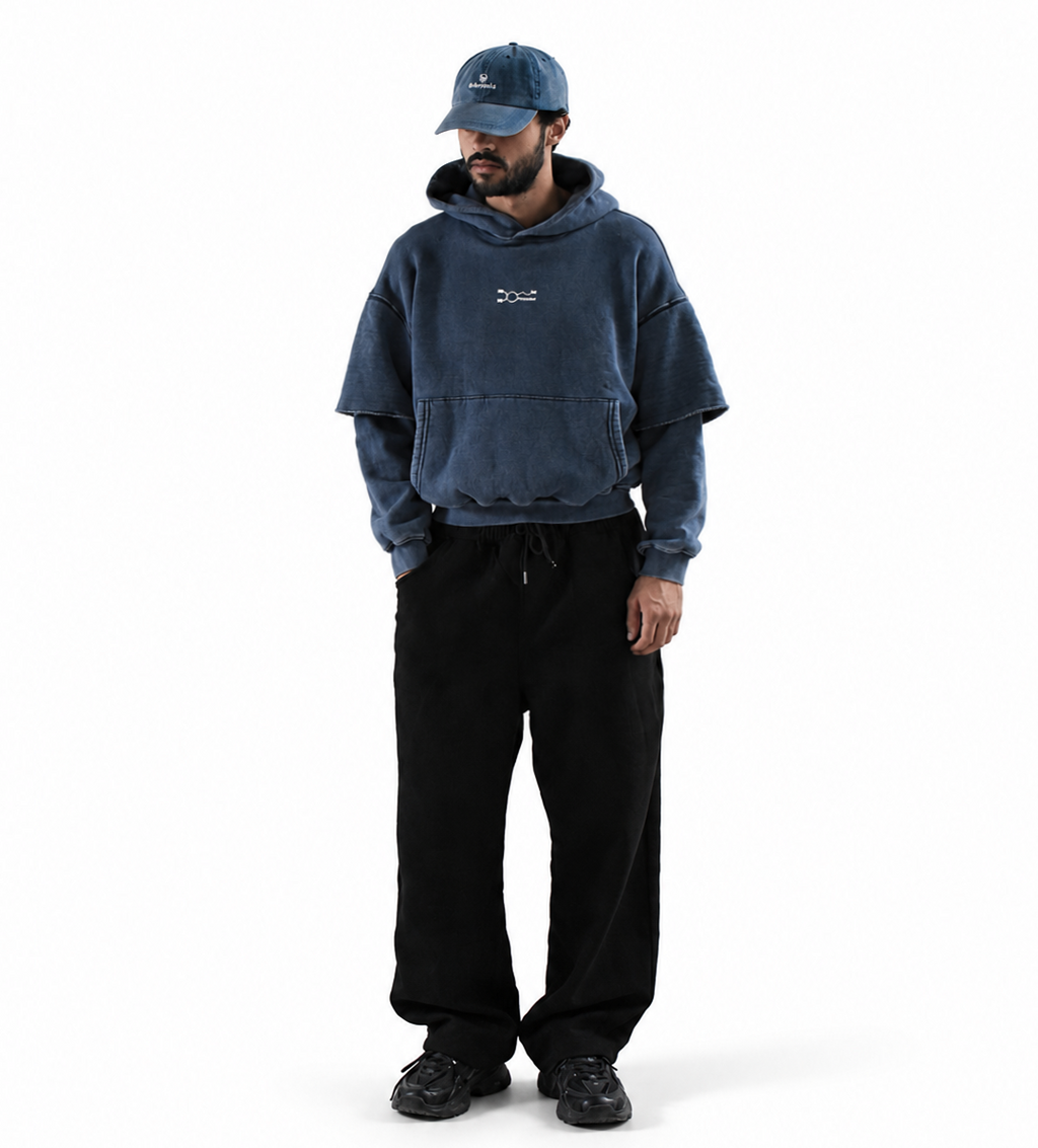 bleu washed Hoodie