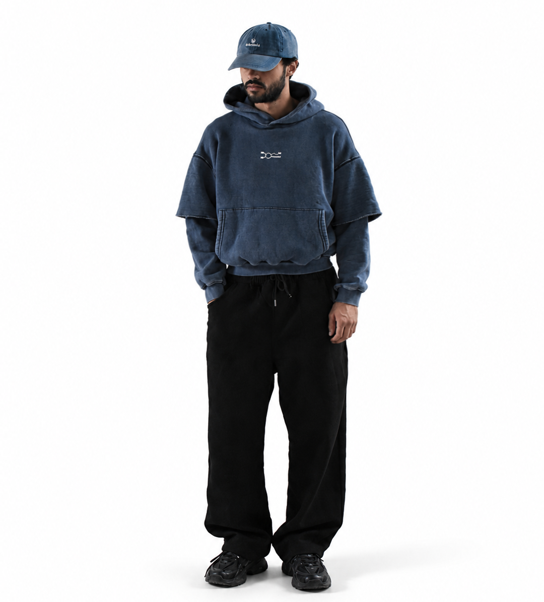 bleu washed Hoodie
