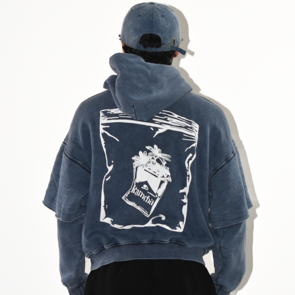 bleu washed Hoodie