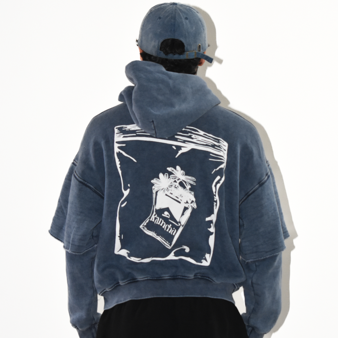 bleu washed Hoodie