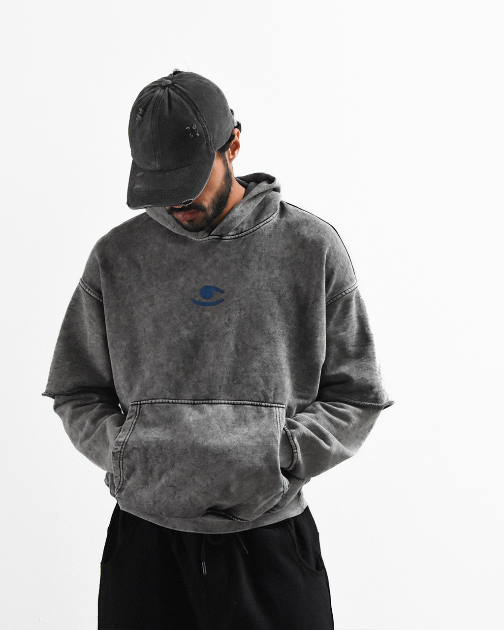 Gris washed Hoodie