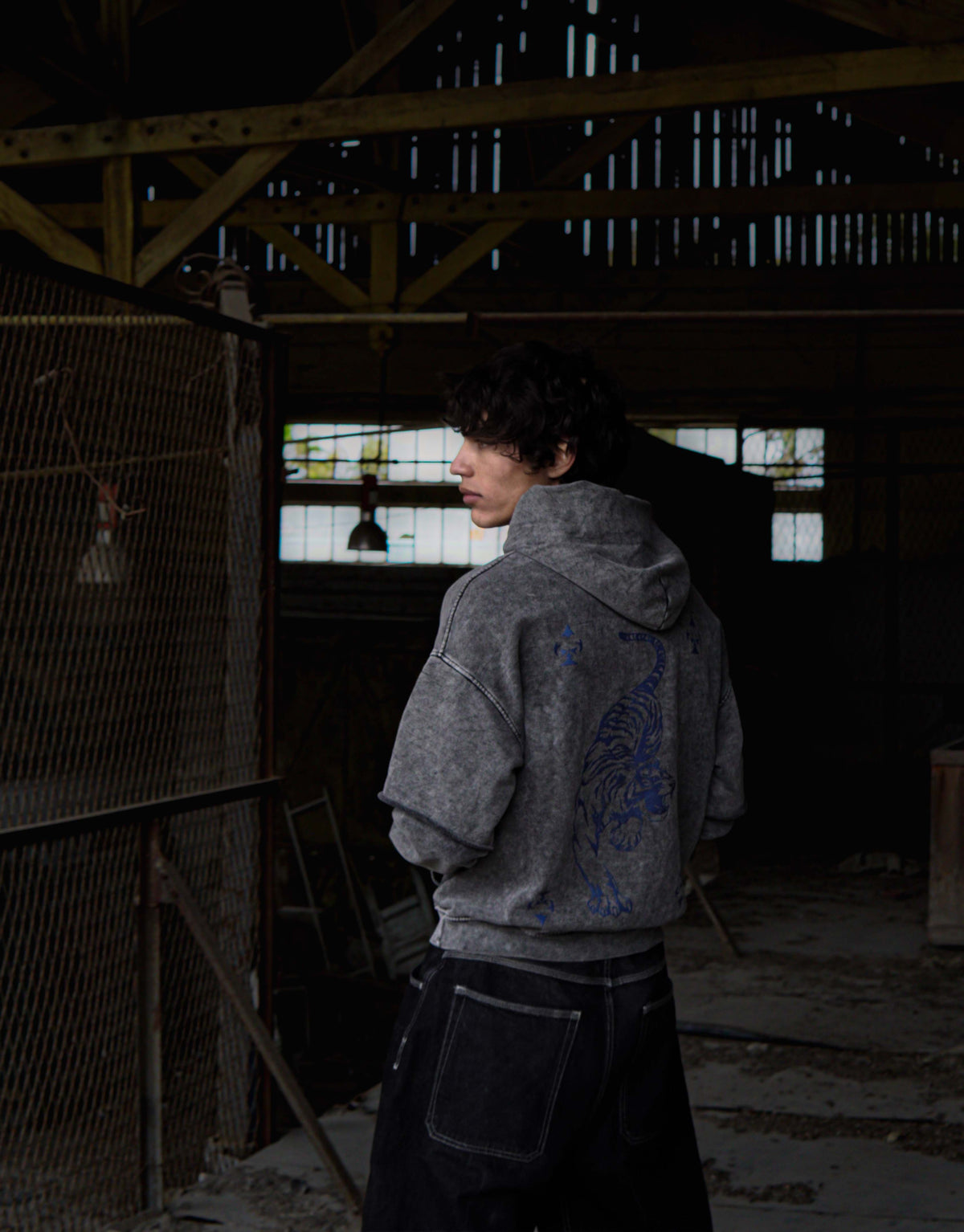 Gris washed Hoodie