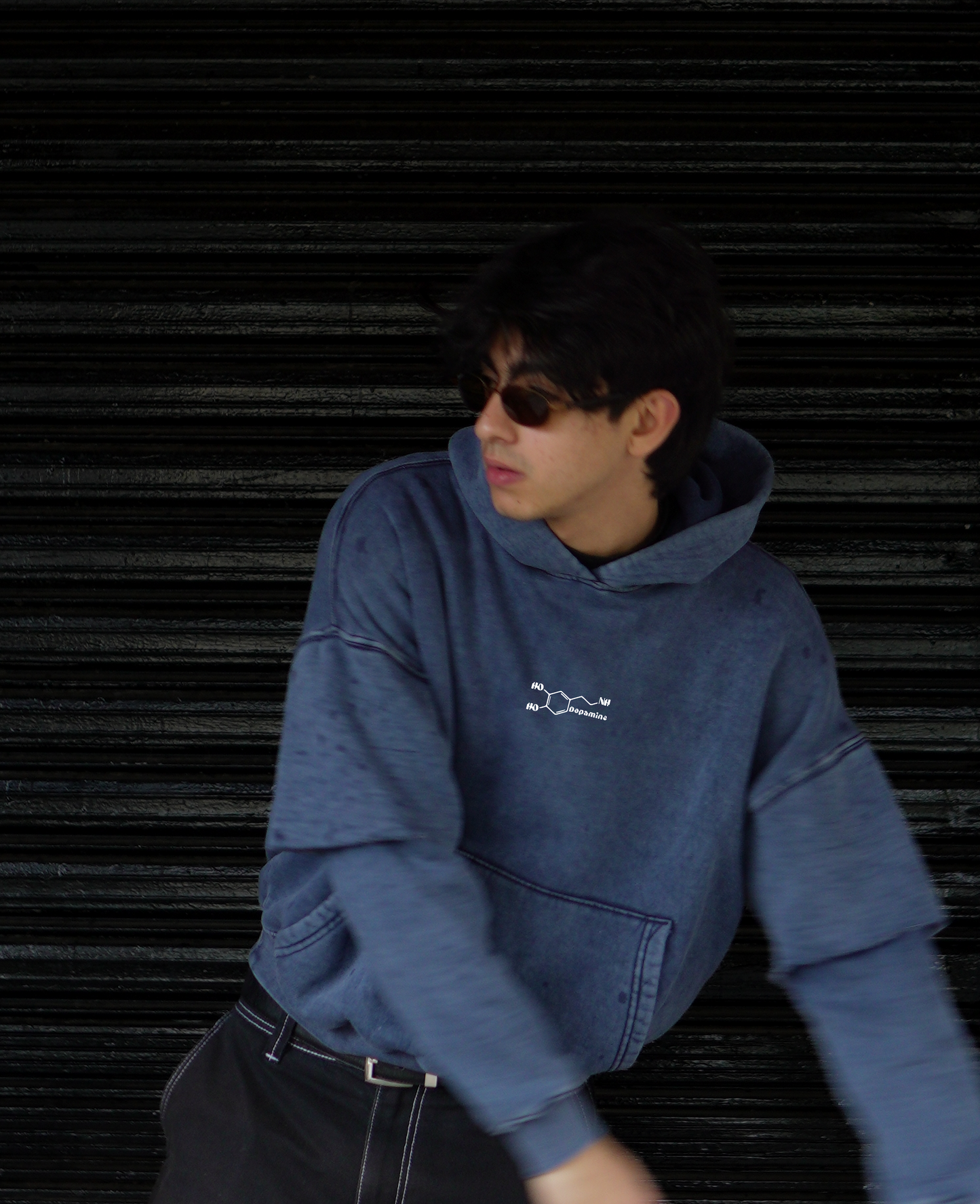 bleu washed Hoodie
