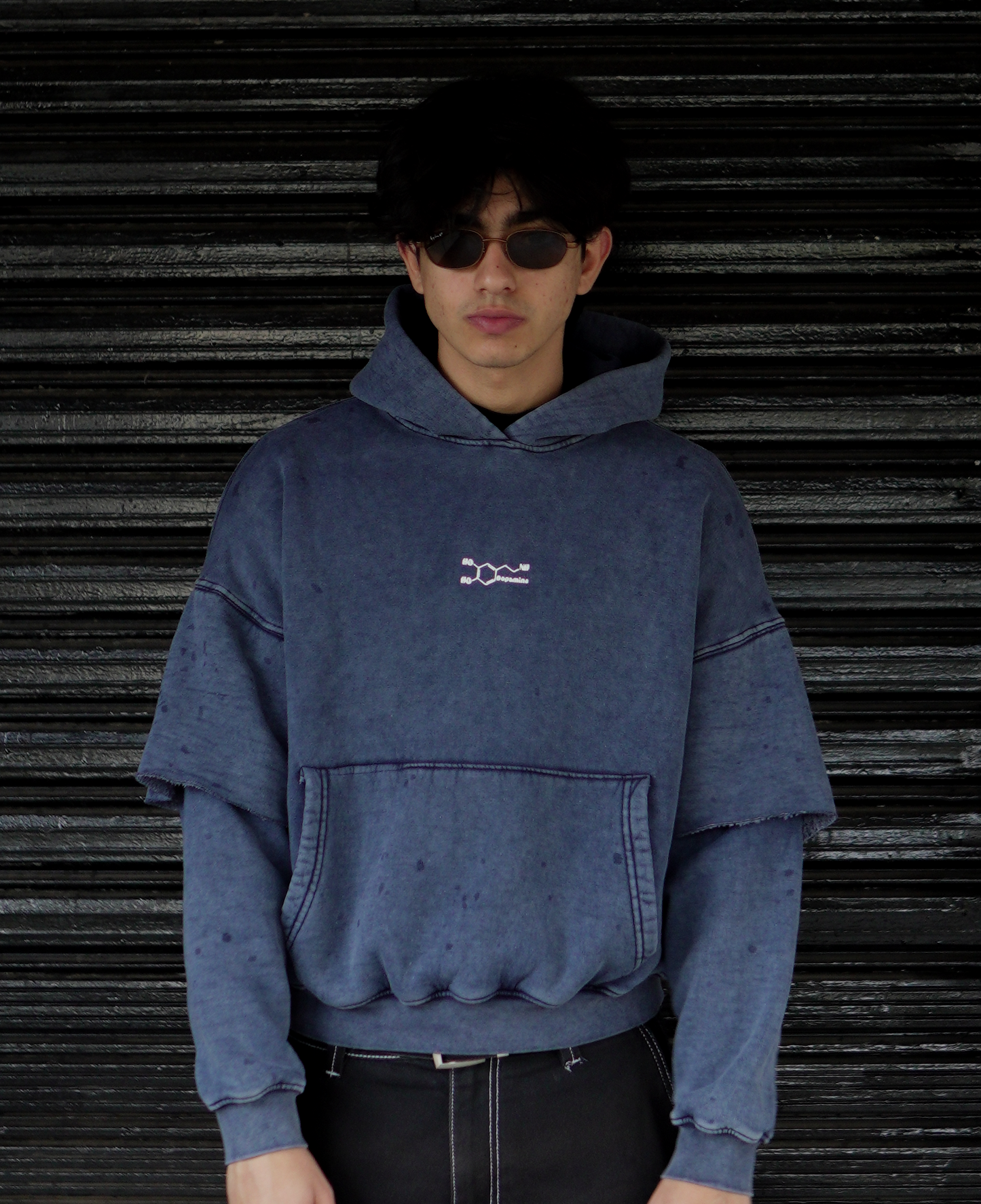 bleu washed Hoodie