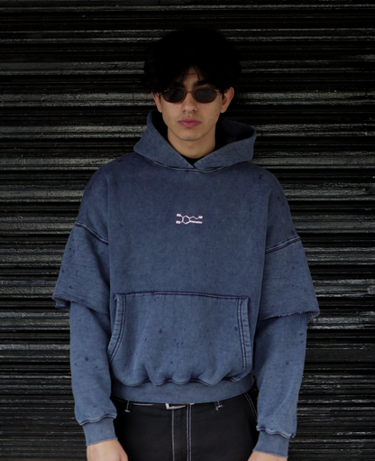 bleu washed Hoodie