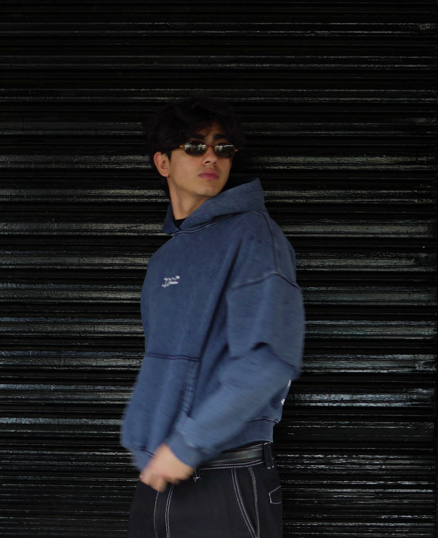 bleu washed Hoodie
