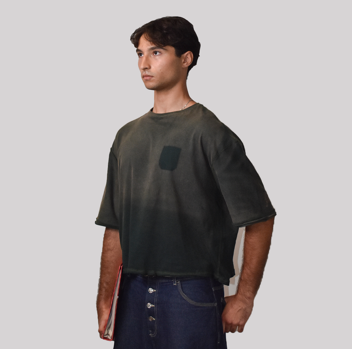 T-shirt Délavé Kaki